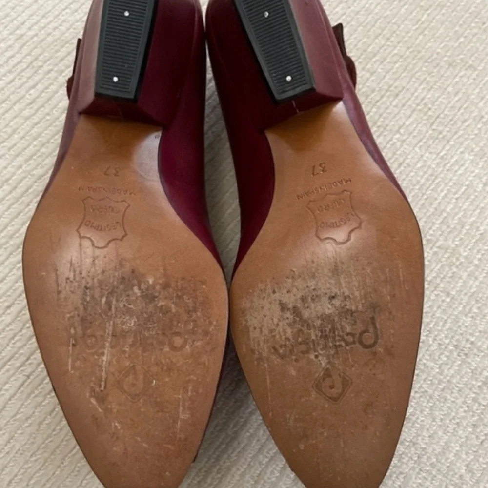 Sacco -Patricia Burgundy Red Leather And Suede Shoe